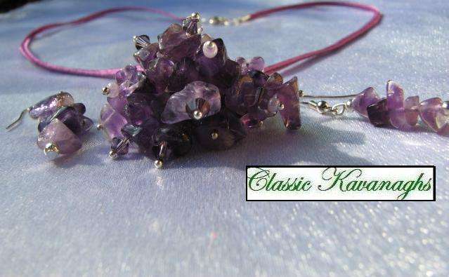 From the Kavanaghs Collection - Cluster of Amethyst and Crystal Set