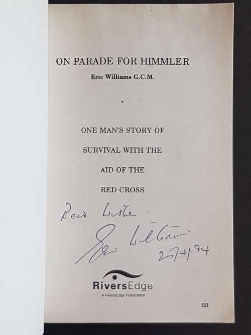 Signed Copy - On Parade for Himmler - By Eric Williams GCM