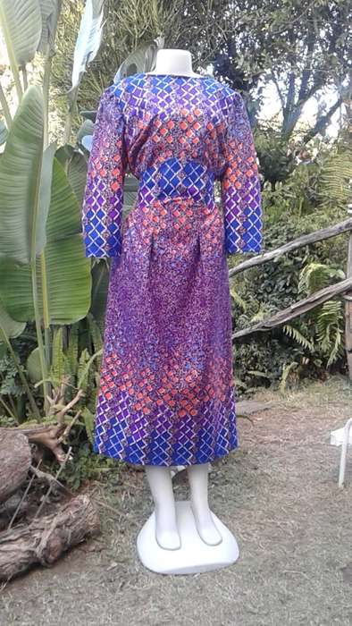 Original African Wax Print Cocktail Dress 1960s Vogue Design Size 16