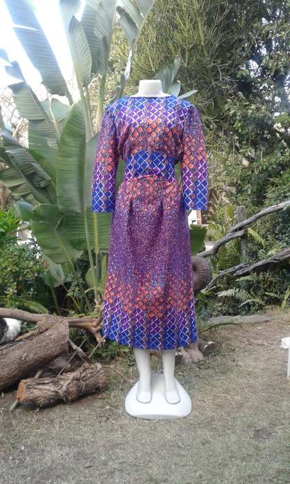 Original African Wax Print Cocktail Dress 1960s Vogue Design Size 16