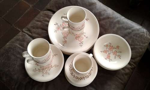 Vintage Biltons Ironstone Staffordshire Dinner Coffee Set Made In England 25 Pieces