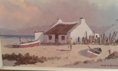 Brian Blakemore Seascape And Boat Oil Painting Framed Signed Well Known Eastern Cape Artist