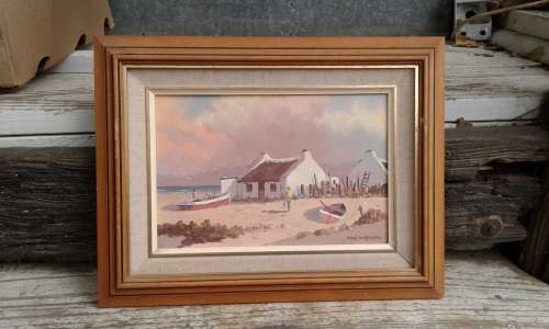 Brian Blakemore Seascape And Boat Oil Painting Framed Signed Well Known Eastern Cape Artist