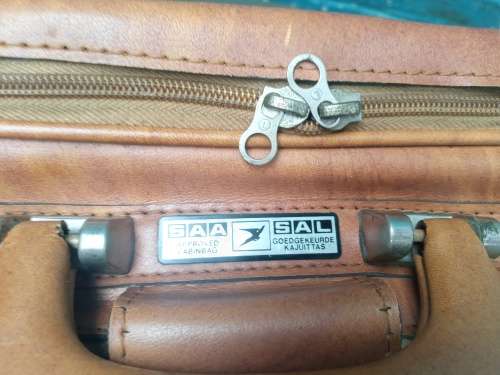 Fantastic Vintage Brown Vinyl SAL/SAA Pilot`s Cabin Luggage Bag
