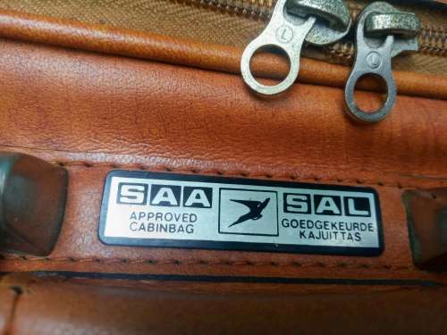Fantastic Vintage Brown Vinyl SAL/SAA Pilot`s Cabin Luggage Bag