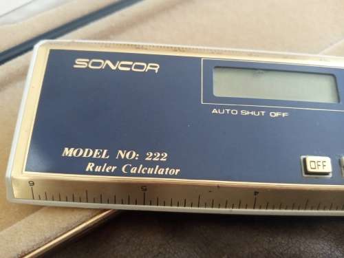 Soncor De Luxe Model No. 22 Electric Calculator And Ruler With Matching Pen In De Luxe Box