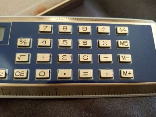 Soncor De Luxe Model No. 22 Electric Calculator And Ruler With Matching Pen In De Luxe Box