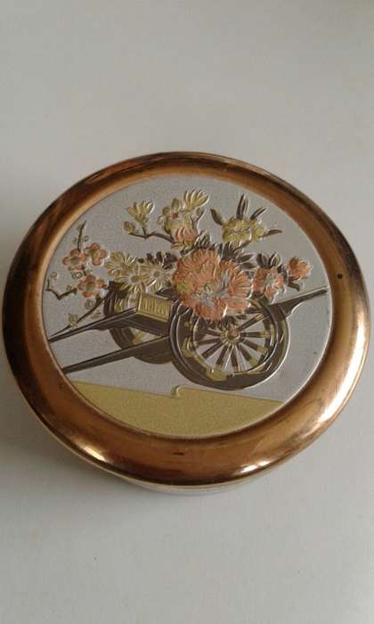Chokin Art Japanese 24 Karat Gold Porcelain Lidded Jewellery Trinket Box