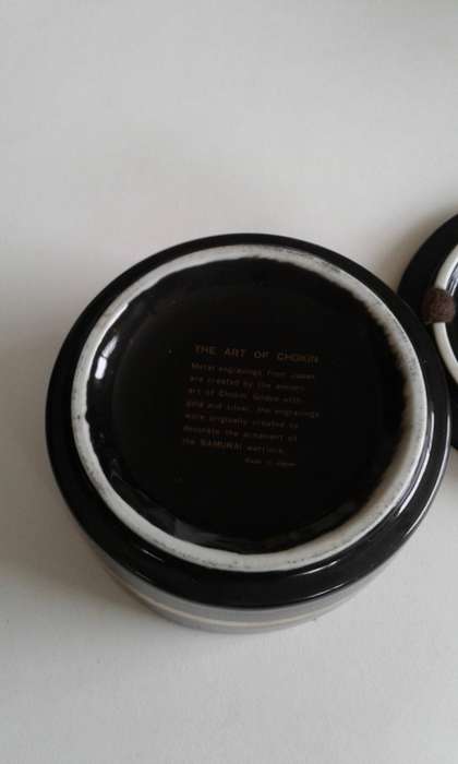 Chokin Art Japanese 24 Karat Gold Porcelain Lidded Jewellery Trinket Box