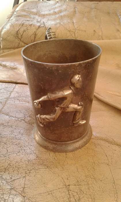 Antique Typos Pairs Championship Silver Plated Mug Tankard S.W Goodwin And E.A.R Lang