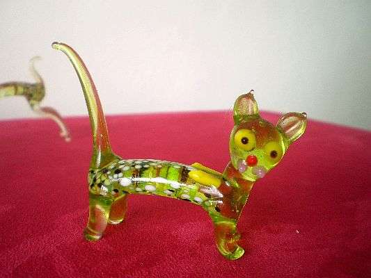 CUTE MURANO GLASS CAT FIGURINE  CIRCA 1960's