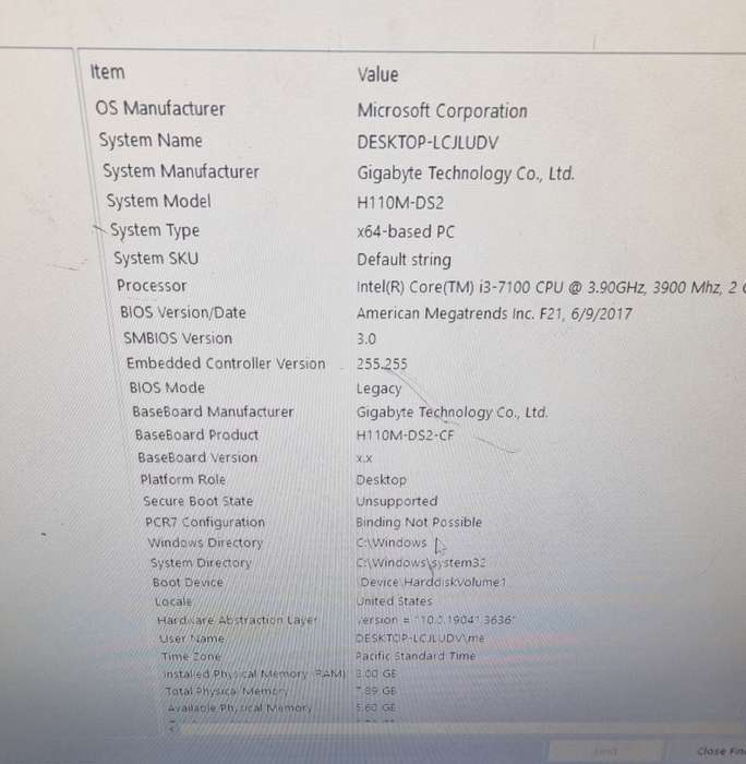 Gigabyte i3 7th gen, 500gb hdd, 8 gig ram
