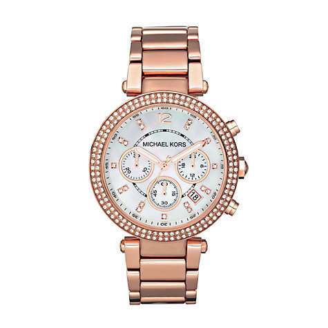 MICHAEL KORS Parker Rosegold Chronograph Ladies Dress Watch"HOT HEW ITEM!!!"