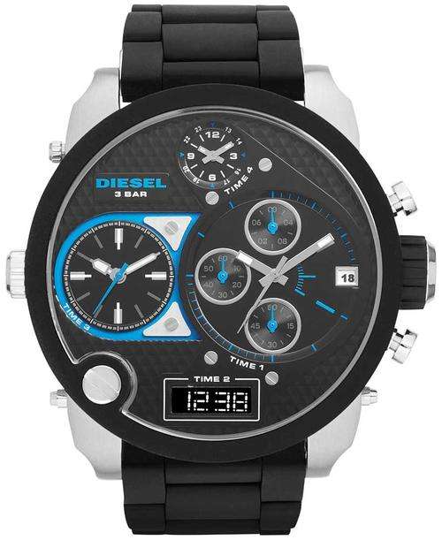 New DIESEL (BIG DADDY) Black Silicone/Stainless Steel Chronograph Gents Watch ** MADNESS SALE!!**