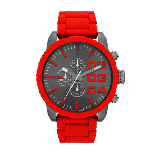 New DIESEL Red Silicone/Stainless Steel Chronograph Gents Watch ** MADNESS SALE!!**