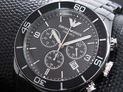 New Emporio Armani Black Ceramica Chronograph Gents Watch**EXCLUSIVE ITEM**