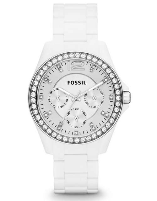 FOSSIL Riley Crystal Ladies Quartz Dress Watch**STUNNING TIMEPIECE!!!**