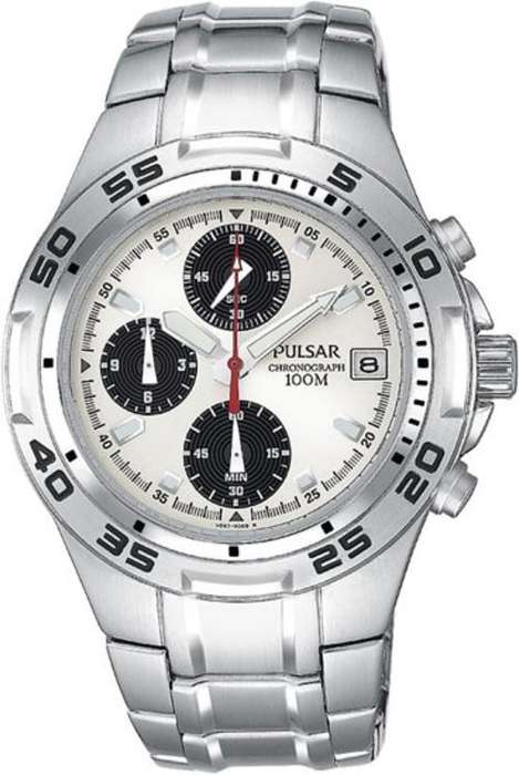 New PULSAR (by SEIKO)  Black & White Chronograph Gents Watch "STUNNING ITEM!"