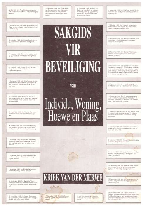 Sakgids vir Beveiliging van Individu, Woning, Hoewe en Plaas deur Kriek van der Merwe (Signed)