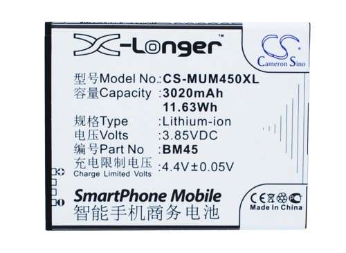 Mobile, SmartPhone Battery   CS-MUM450XL for  XIAOMI Note 2 Premium Edition  etc.