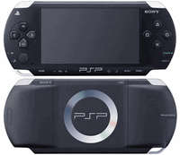 Black PSP 1000 Series Console, charger, case
