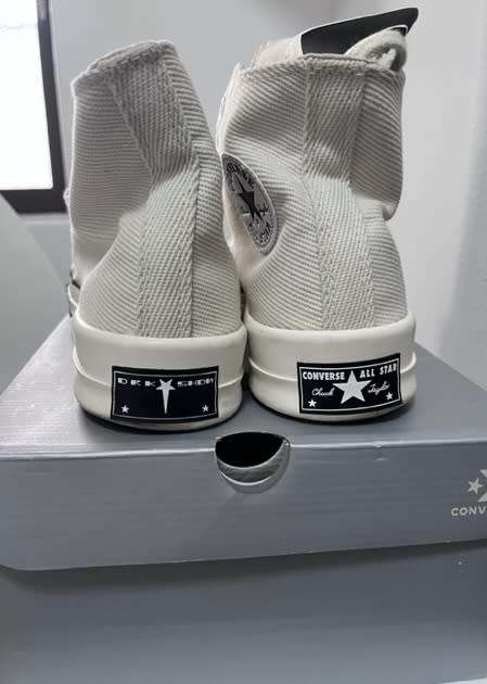 Converse Chuck Taylor Darkstar White Hi Top Sneakers - Rick Owens - Unisex - Mens 8 Womens 10 - UK 8