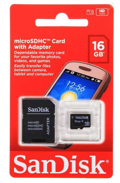 Sandisk 16Gb Micro SD Transflash Card with SD Adaptor - SDHC Sandisk