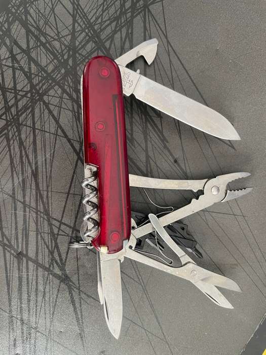 Victorinox CyberTool M Transparent Red w/Fold-Out Bit Case 91mm