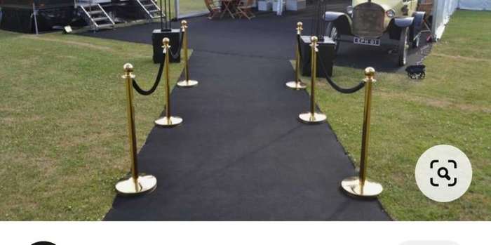 Black aisle runner carpet