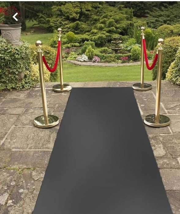 Black aisle runner carpet