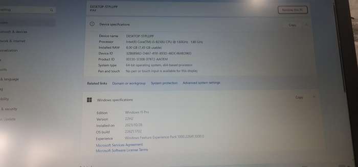 LENOVO V330_i5 8250u_FHD 1920x1080_8GB DDR4 RAM_500GB SATA DRIVE_WINDOWS 11