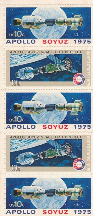 USA    APOLLO  SOYUZ  1975   STRIP OF 5