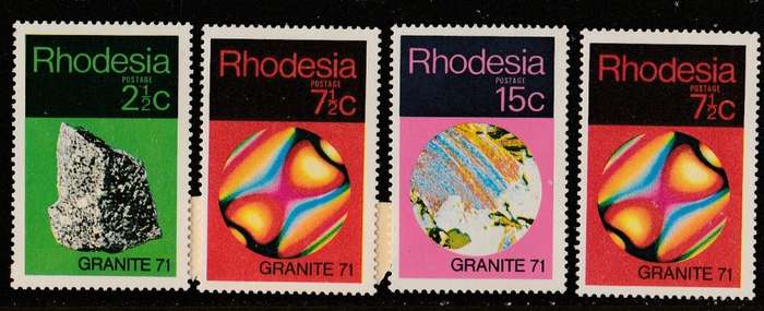 RHODESIA  1971    GRANITE 71    UMM   SACC227-230   SHORT SET