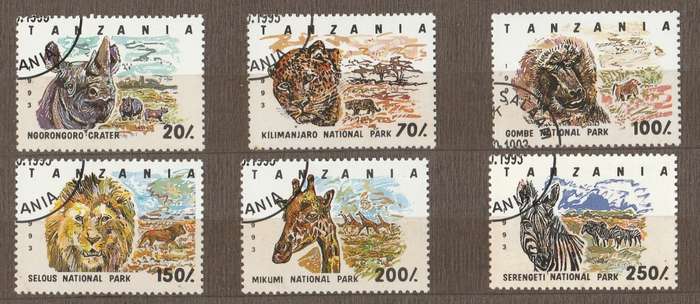 TANZANIA        1993 NATIONAL PARKS      SG1689-1695   PART SET