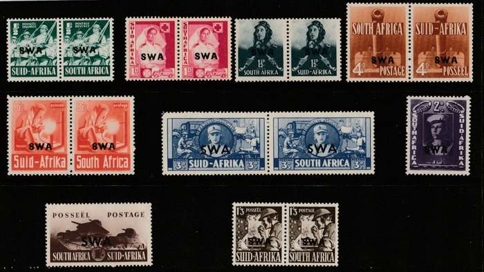 SWA      LARGE WAR    1941/2    UNMOUNTED MINT   FULL SET     7PAIR 2 SINGLES