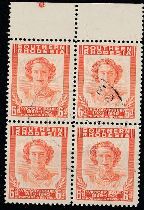 SOUTHERN RHODESIA   1947    SG  67  BLOCK OF 4