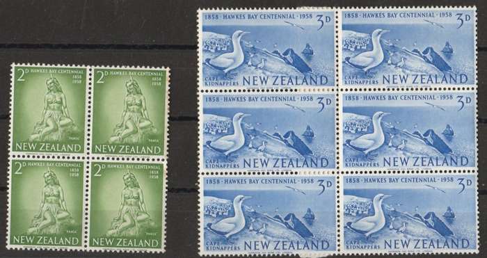 NEW ZEALAND     1958  HAWKS BAY CENTENARY   CG768/769     BLOCKS