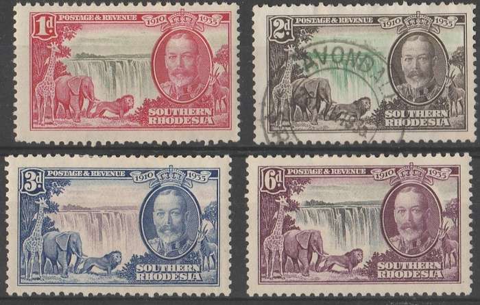 SOUTHERN RHODESIA   1935   KG SILVER JUBILEE        FULL SET    MM     EXCEPT 2d