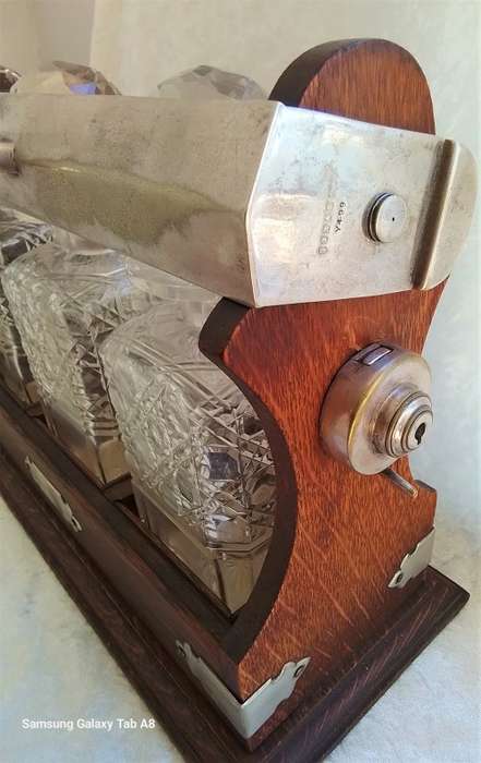 Antique 3 Bottle Tantalus