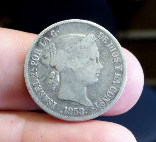 *CRAZY R1 START* Spain 4 Reals 1858 - Queen Isabella II