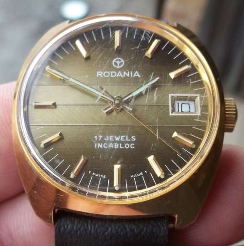*CRAZY R1 START* Vintage RODANIA 17 Jewels manual wind gent`s watch