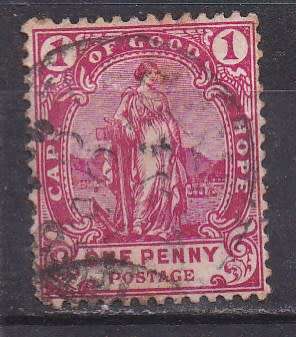 Cape of Good Hope 1893 standing hope 1d deep carmine, FU
