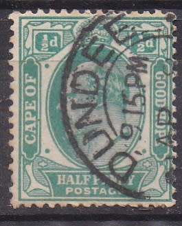 Cape of Good Hope 1902 King Edward vii 1/2d used inter-provincially in Natal FU