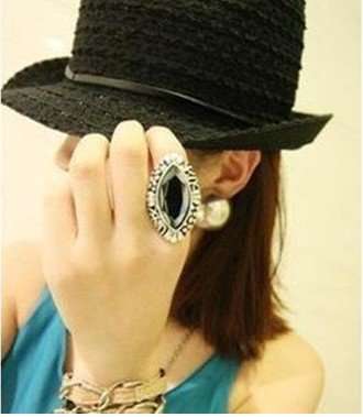 Vintage Copper Crystal Ring (One Size)