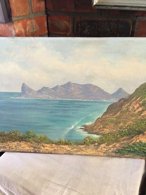 DON BENZIEN SIGNED OIL ON CANVAS OF CHAPMANS PEAK ,unframed