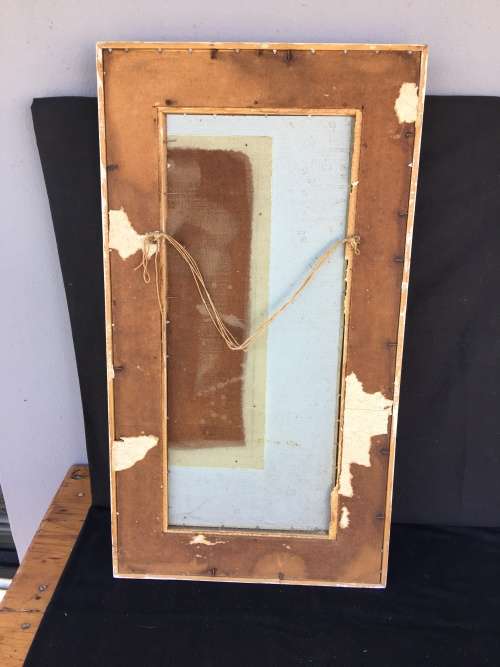 WOW !!! STUNNING OIL ON CANVAS IN A VINTAGE FRAME signed 375 X 690 mm