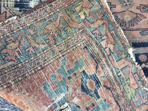 VERY WELL WORN AGED AND FATIGUED PERSIAN CARPET 1800 X 1240mm
