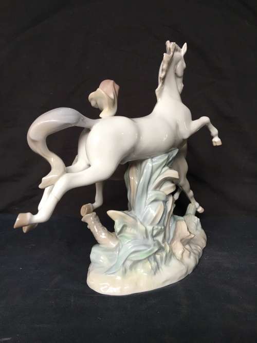 WOW !!! RARE LARGE LLADRO GALLOPING HORSES FIGURINE circa 1970
