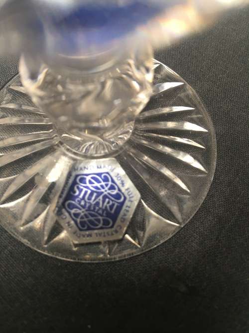 STUNNING BOXED SET OF FOUR STUART CRYSTAL WINCHESTER CLEAR WATER GOBLETS