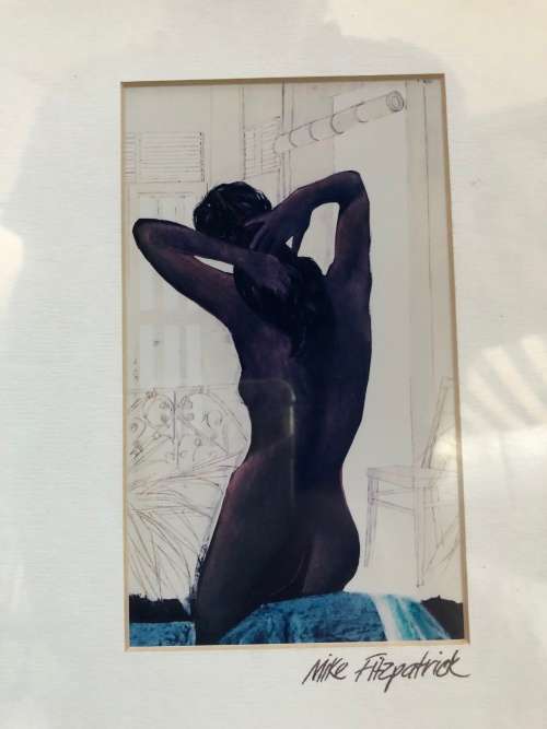 INVESTMENT ART !! STUNNING ORIGINAL MIXED MEDIA NUDE BY ESTABLISHED SA ARTIST MIKE FITZPATRICK